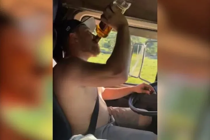 Frieza ao volante: Imagens mostram motorista bebendo da garrafa pouco antes de matar estudante