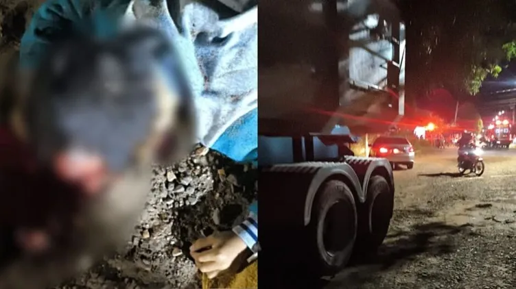 Criança de 6 anos tentou se pendurar em carreta, caiu e foi atropelada